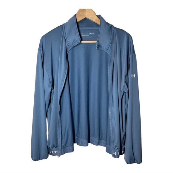 Under Armour Blue Full Zip Heatgear Lightweight Jacket Large - Picture 2 of 9